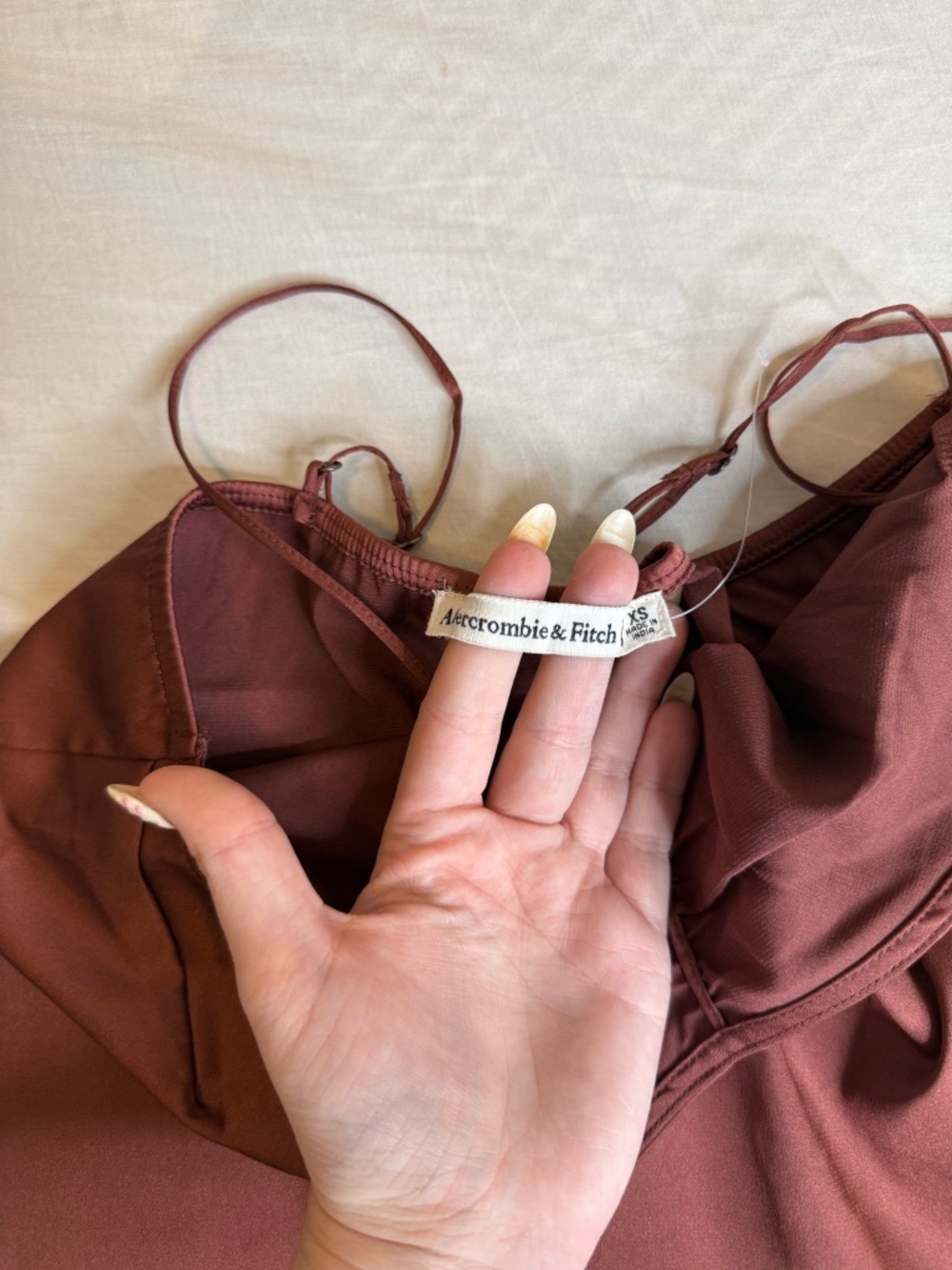 Women's Satin Cami Tank Top in Dusty Rose - Picture 2 of 2